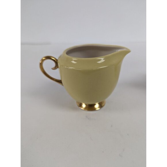 Flintridge Sylvan China Small Sugar Bowl and  Creamer Dish California Yellow - Picture 2 of 12